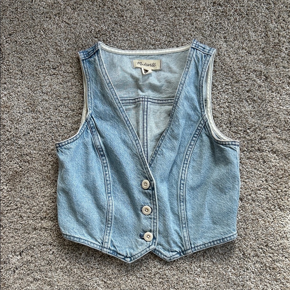 Madewell Light Blue Denim Vest XS
